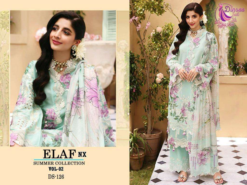 elaf summer collection nx vol 2 designer pure cotton suit 