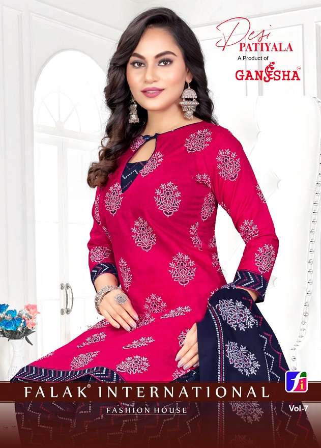 Ganesha Desi Patiyala Vol-7 series 7001-7012 Indo Cotton suit