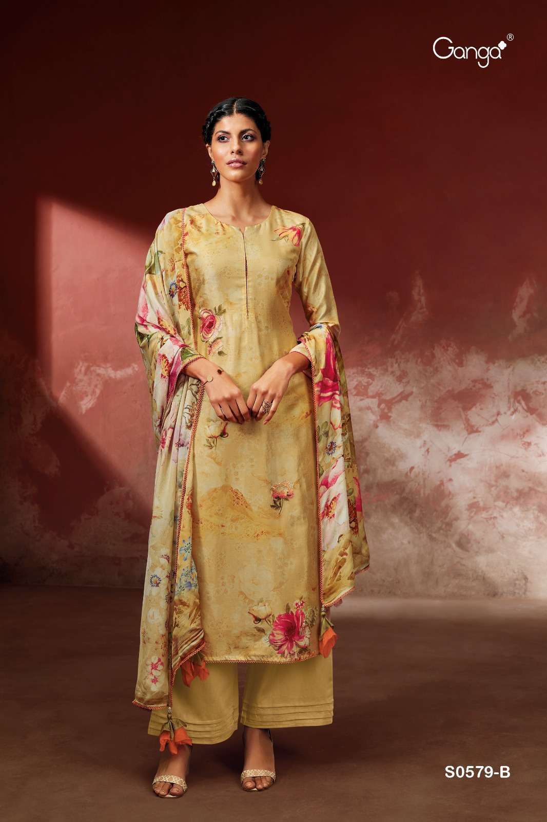 ganga anahi 579 pure bemberg russian silk suit 