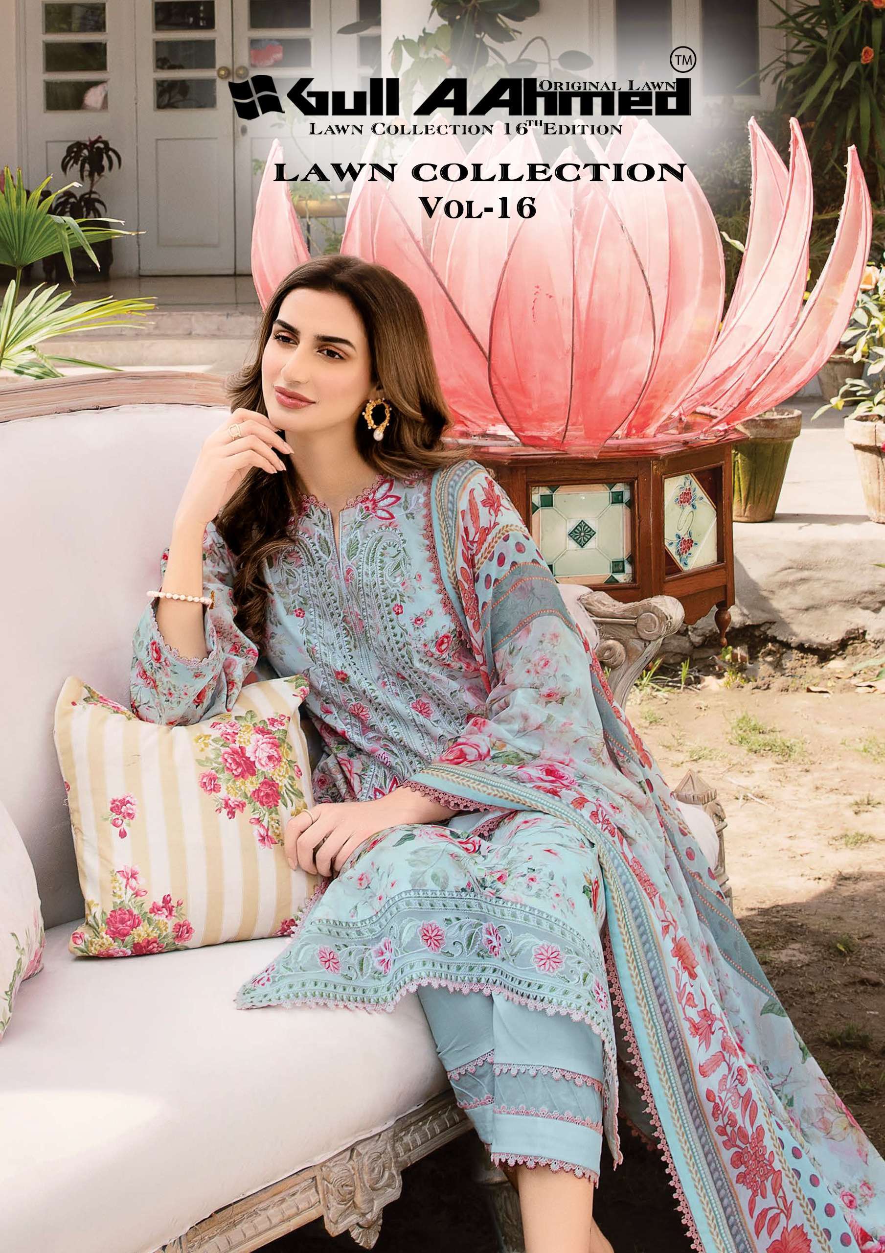 gul ahmed vol 16 series 151-156 Pure Lawn suit