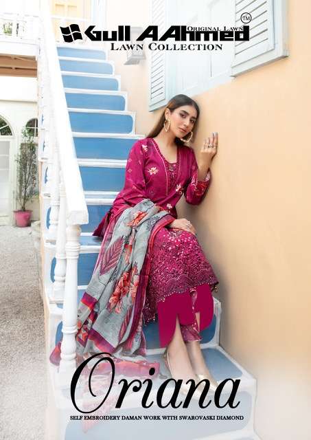 Gull Ahmed Oriana Vol-1 series 1001-1006 Self Embroidery Daman Work suit
