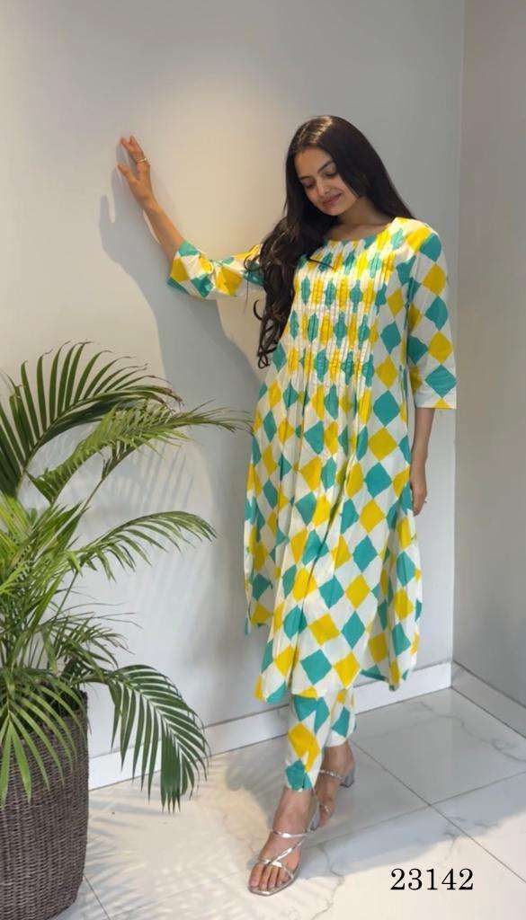 indira apparel 23142 fancy cambric cotton kurti with pant