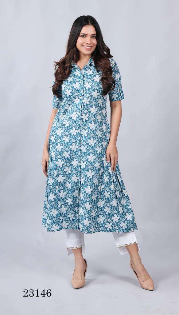 indira apparel 23146 Cambric Cotton Pure A Line Firll with Flare