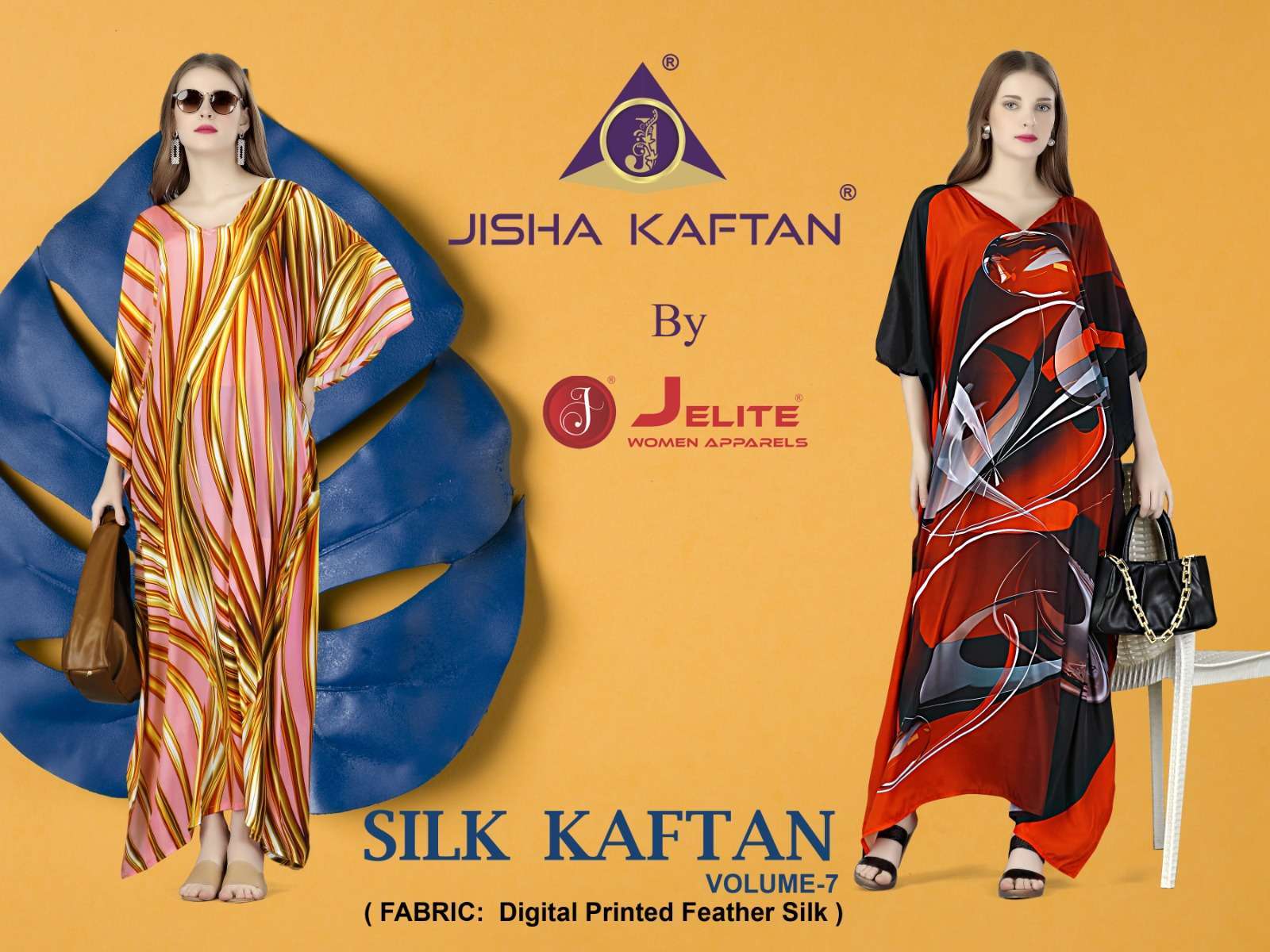 jisha kaftan silk kaftan vol 7 series 148-155  Feather Silk kaftan