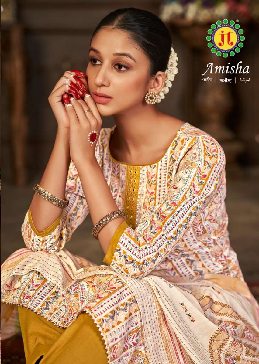 JT Amisha series 1001-1010 slub cotton readymade suit