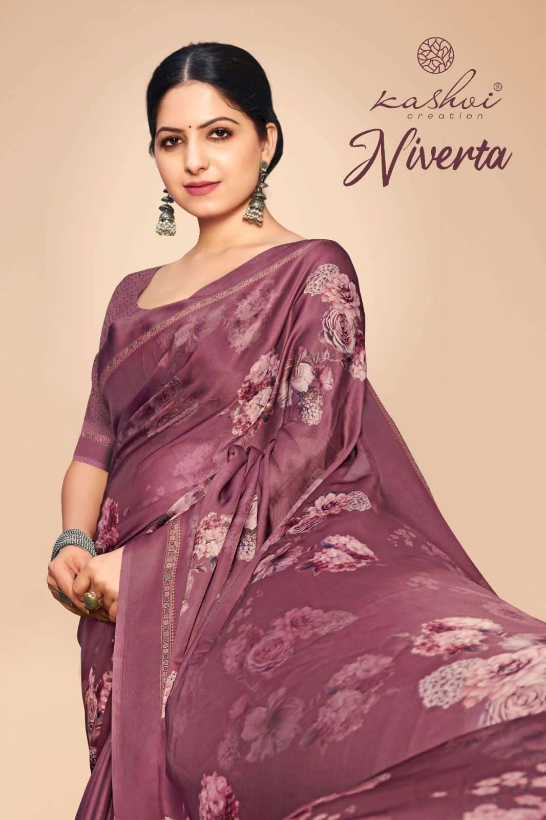 kashvi creation niverta series 1001-1008 satin georgette saree