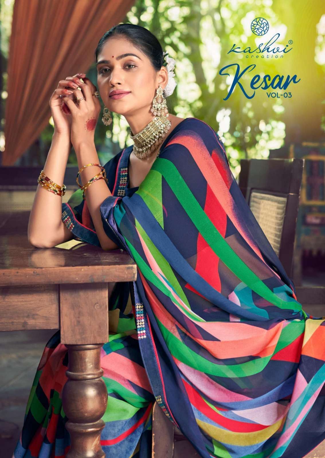 kashvi kesar vol 3 series 4251-4258 heavy georgette saree