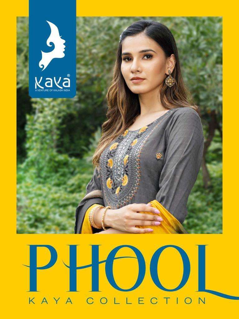 kaya phool series 01-06 rayon dobby readymade suit 