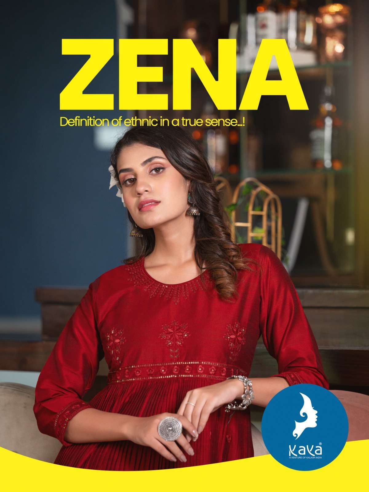 kaya zena series 01-06 silky slub kurti