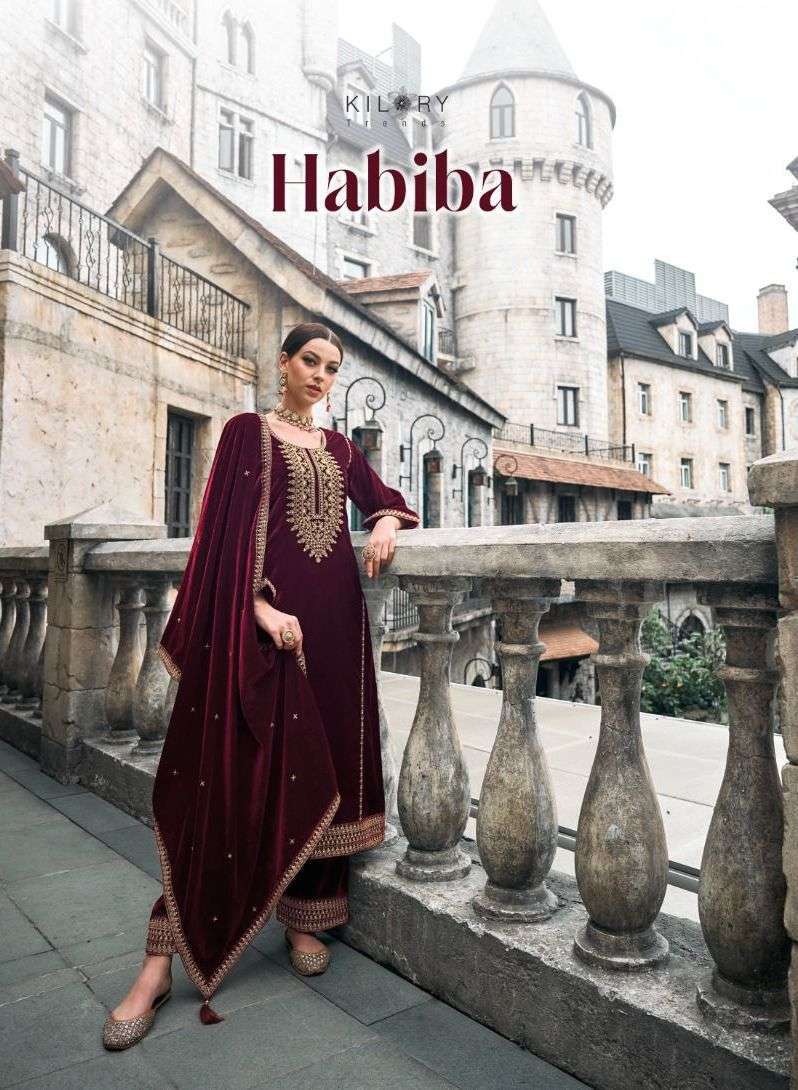 kilory trends habiba series 701-706 premium velvet suit