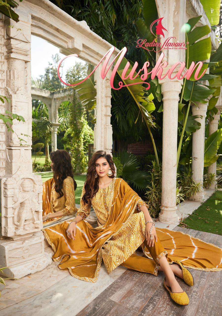 ladies flavour muskan series 1001-1004 Modal Chanderi suit