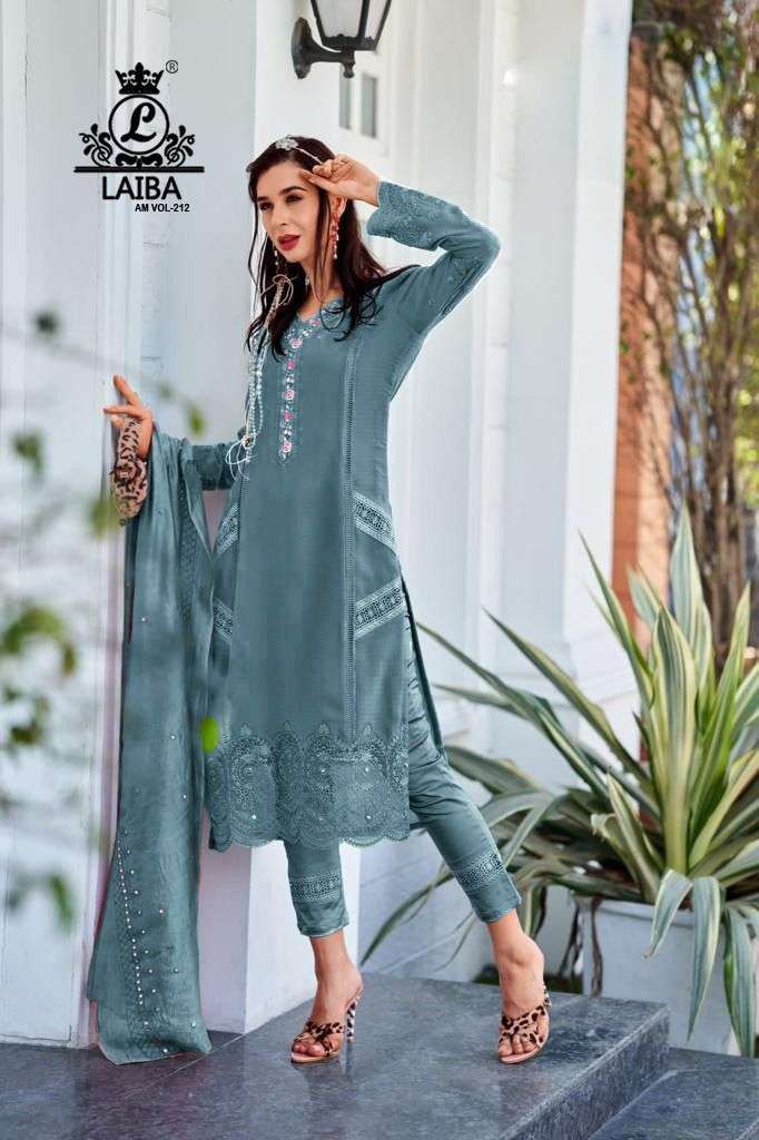 laiba am vol 212 Pure Georgette with crepe inner suit