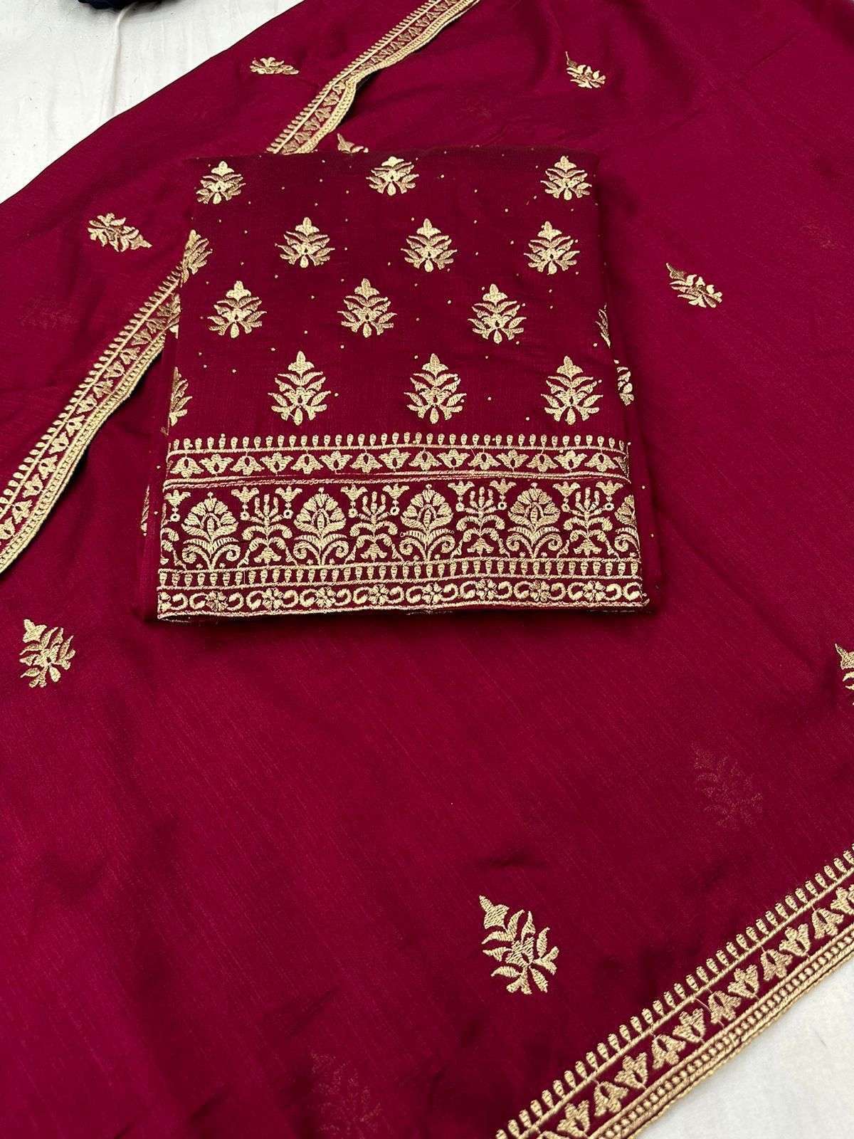 lottery pure vichitra silk suit with swaroski work 