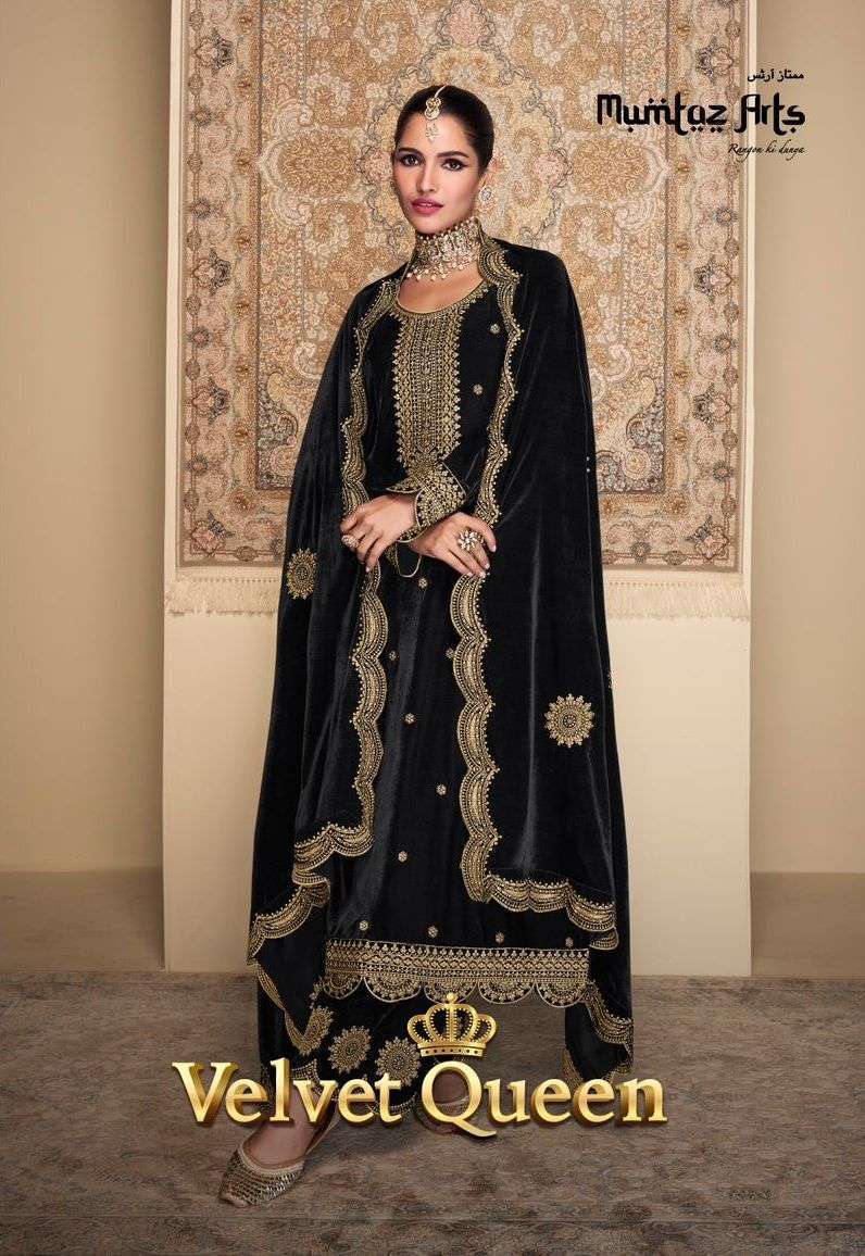 mumtaz arts velvet queen series 21001-21004 pure velvet suit 