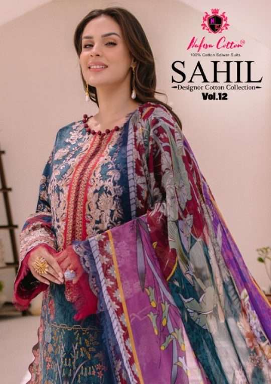 nafisa sahil vol 12 series 12001-12010  Pure Cotton suit
