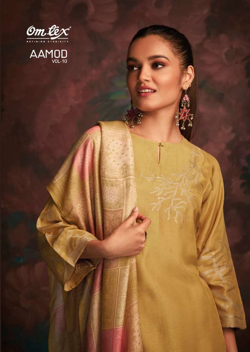 omtex aamod vol 10 series 2621 muslin jacquard suit 