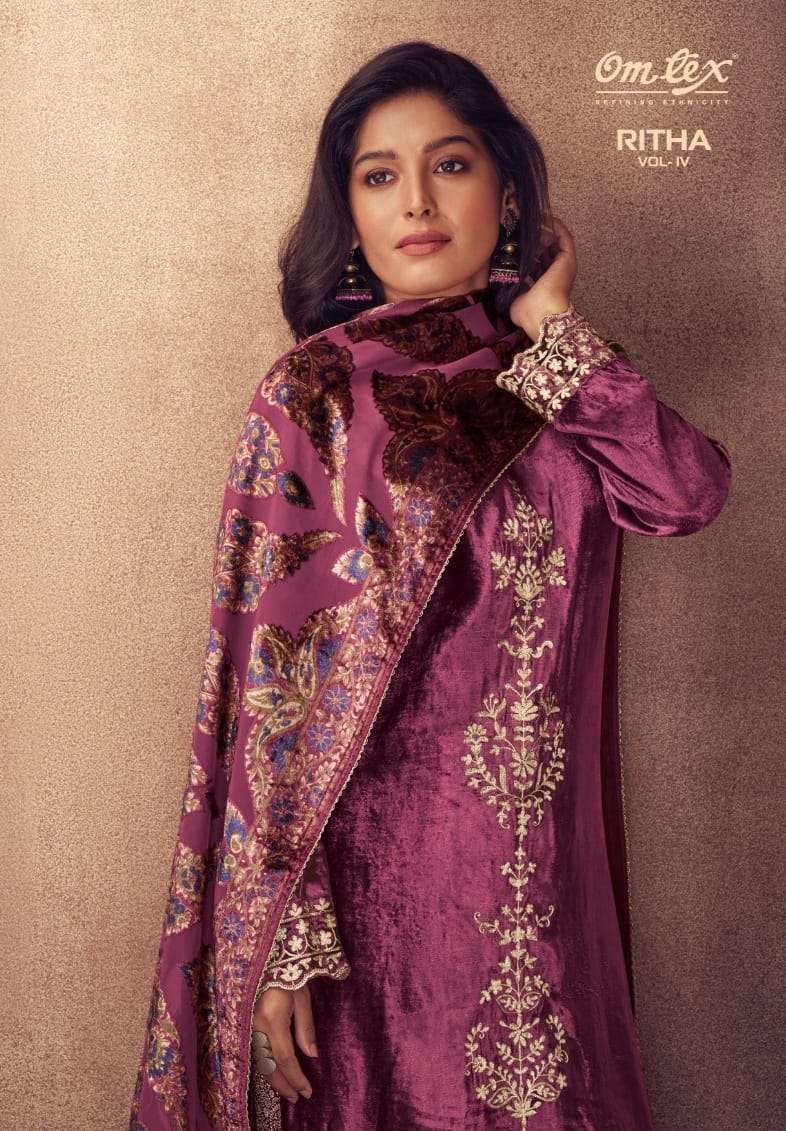 omtex ritha vol 4 series 2841 pure viscose velvet suit 