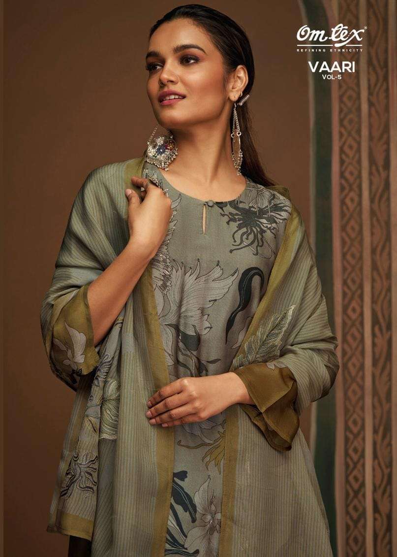 omtex vaari vol 5 series 2561 pure muslin digital print suit 