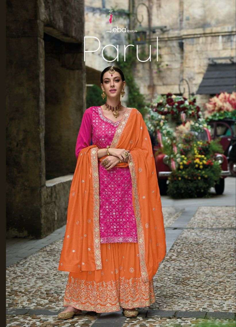 parul designer premium silk with  emboidery work suit