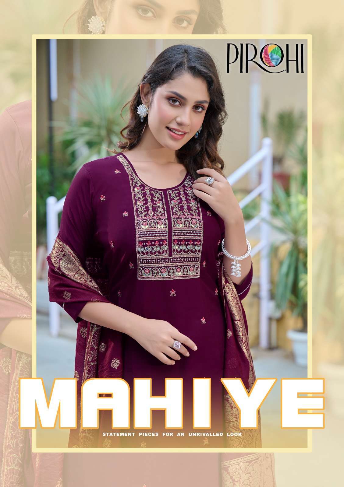 pirohi mahiye series 1001-1004 viscose silk readymade suit 