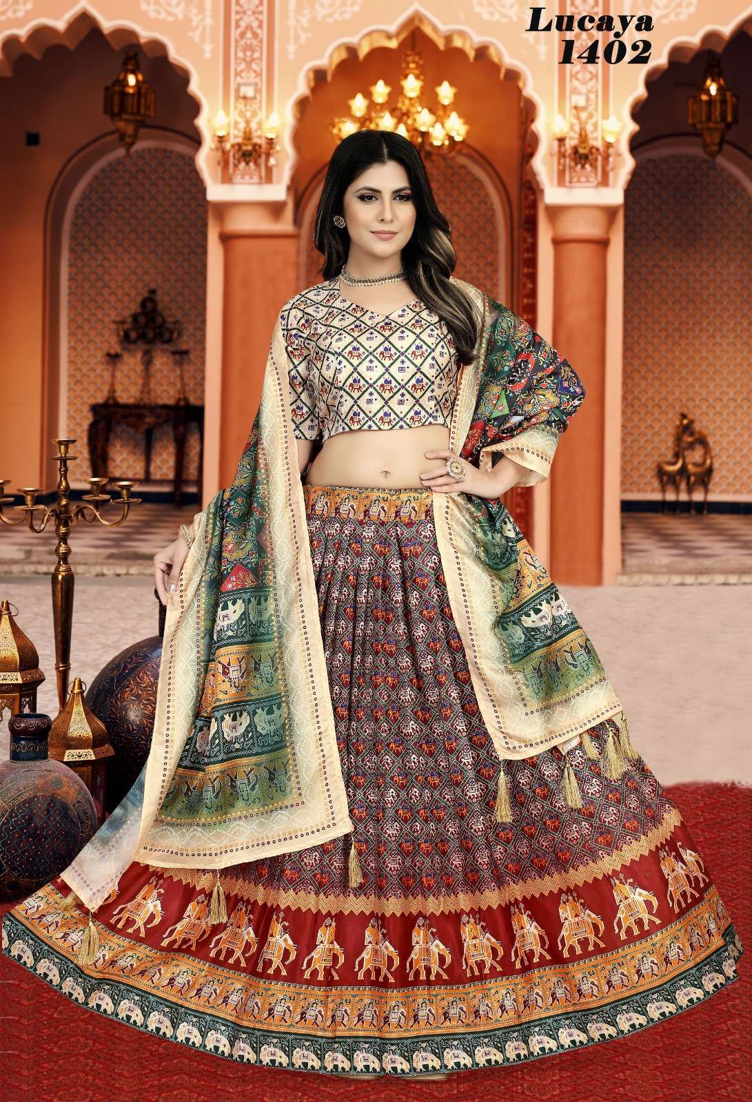 pr lucaya vol 14 series 1401-1407 dola silk lehenga