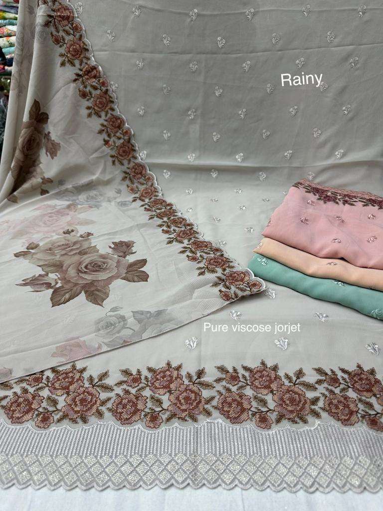 pr rainy Pure viscose fabric dress material