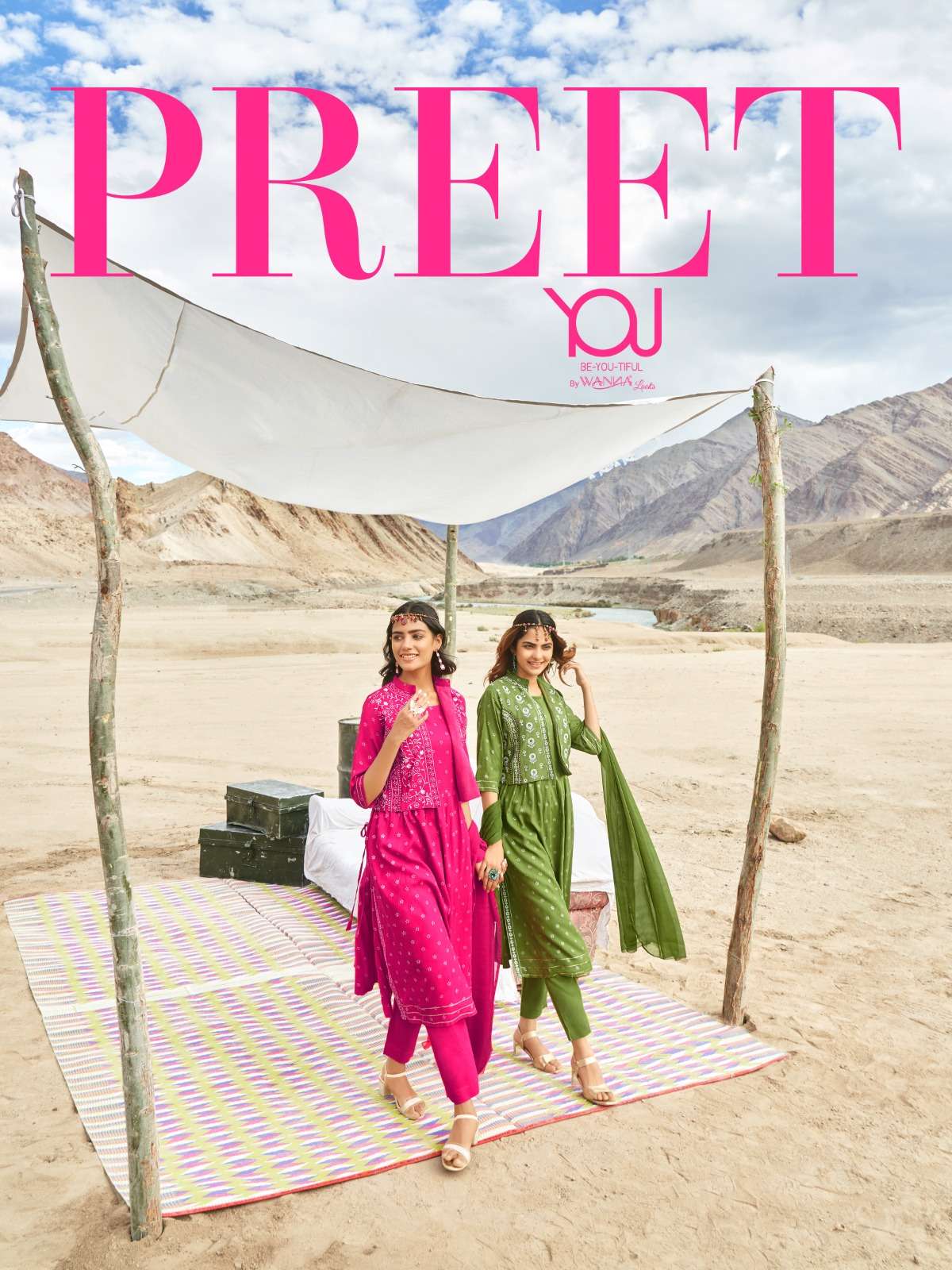 preet designer heavy rayon slub suit 