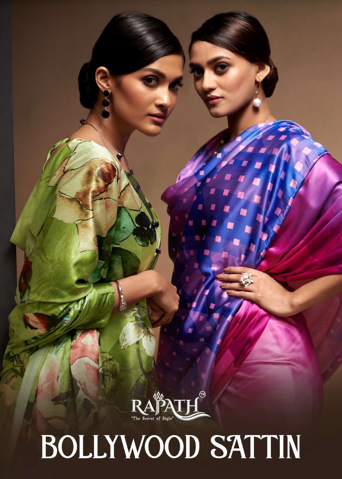 rajpath bollywood satin designer satin crape saree