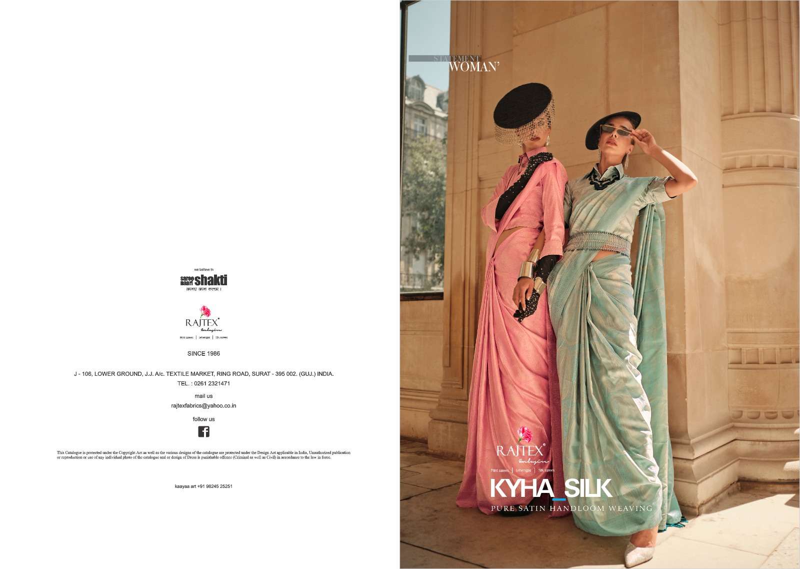 rajtex khya silk designer satin weaving silk saree