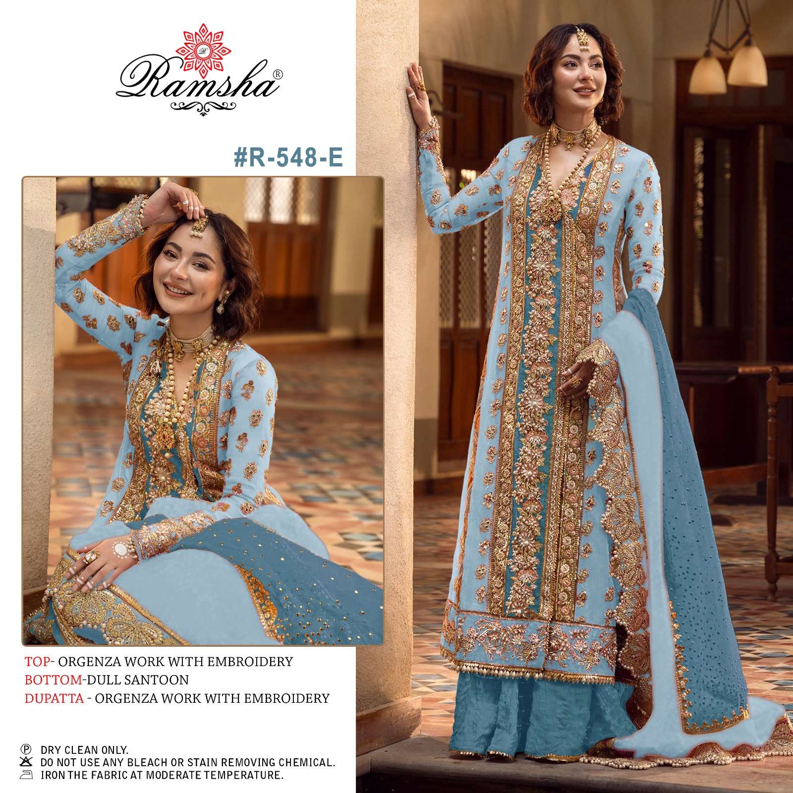 ramsha R-548 nx designer organza suit 