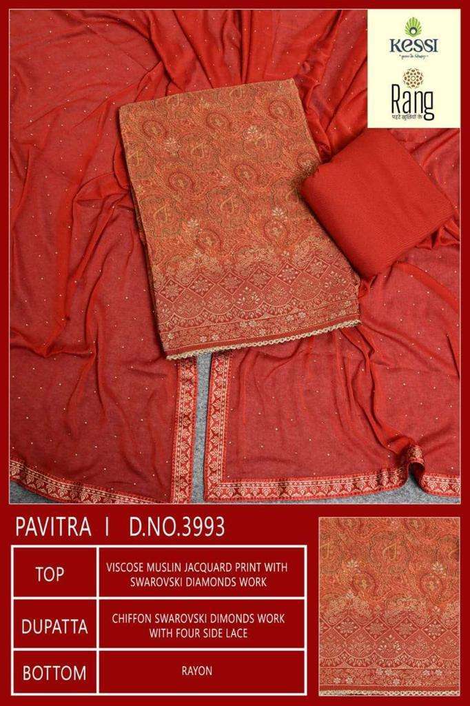 rang pavitra series 3991-3994 pure viscose muslin suit 