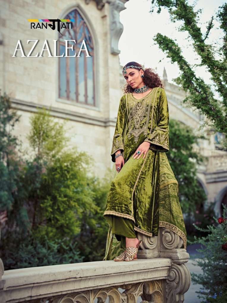 rangati azalea series 10001-10007 Viscose Velvet with Embroidery Work suit