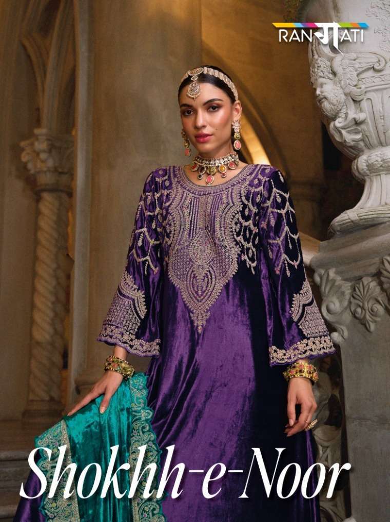 rangati sokhh-e-noor series 10001-10007 Viscose Velvet suit