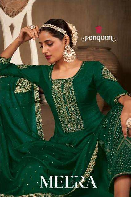 rangoon meera series 4541-4544 Silk embroidery suit