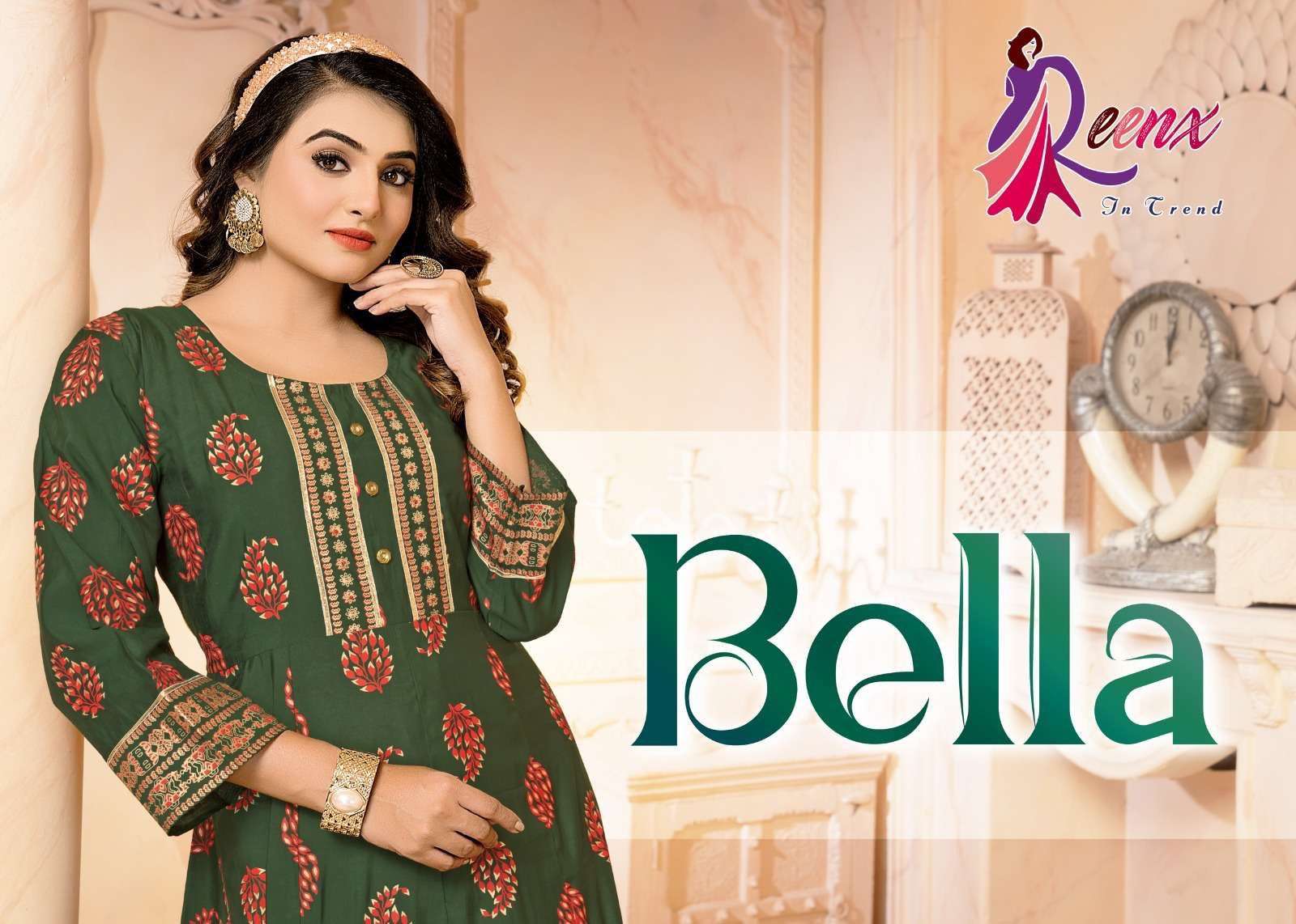 reenx bella series 101-106 roman silk anarkali kurti 