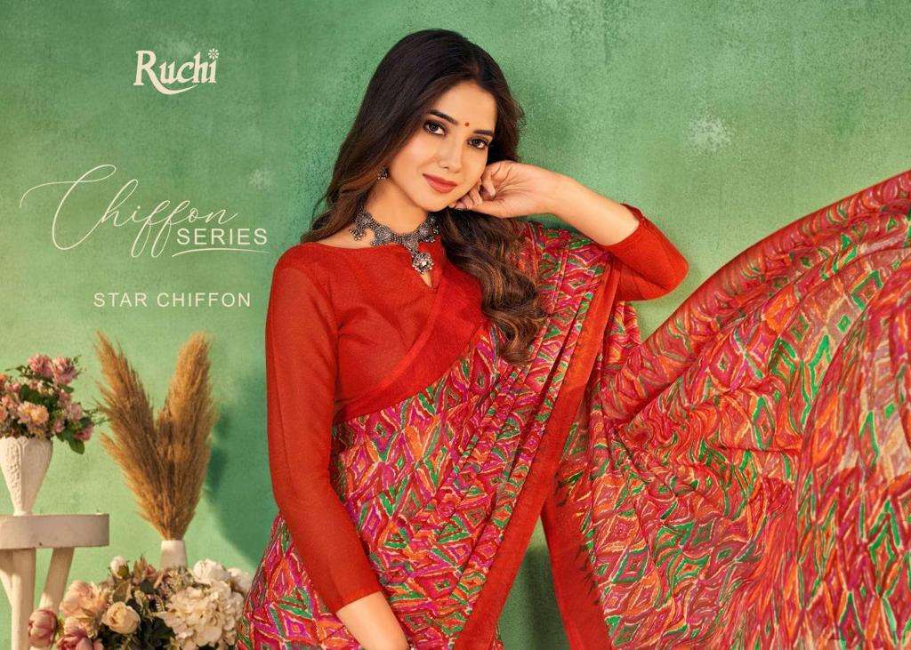 ruchi star chiffon 115 series 24601-24603 chiffon saree