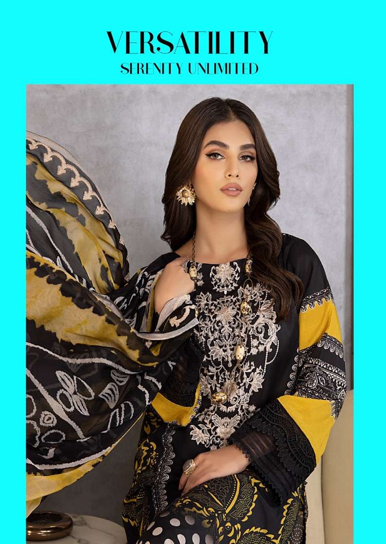 Sana Safinaâ€™s Embroidered Lawn Collection series 1115-1118 Lawn Cotton suit