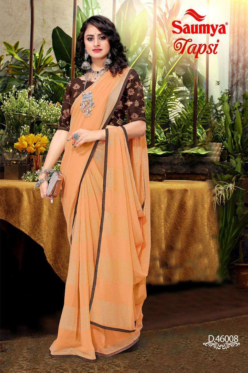 saumya tapsi series 46001-46008 Georgette saree