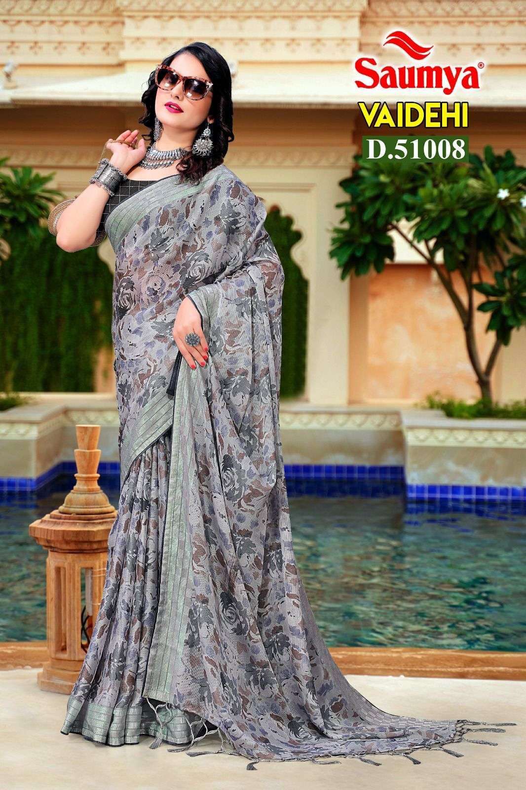 saumya vaidehi series 51001-51008 Moss viscos saree