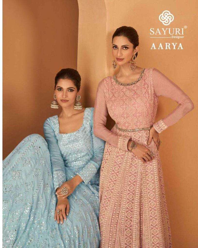sayuri aarya series 5277-5279 real georgette gown with dupatta