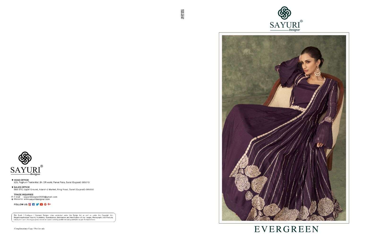 sayuri evergreen series 5249-5251 real georgette suit 