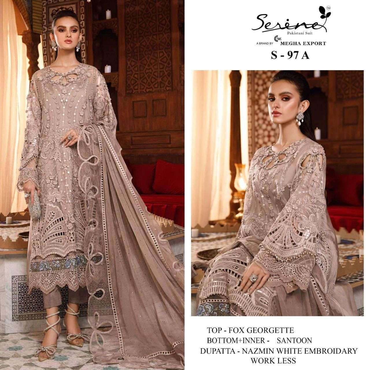 serine 97 a faux georgette embroidered suit 