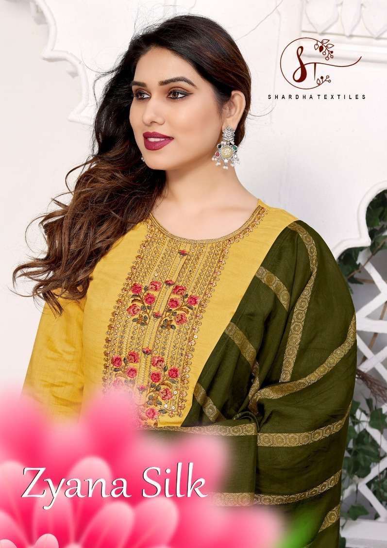 sharda textiles zyana silk series 1001-1008 super premium silk suit 