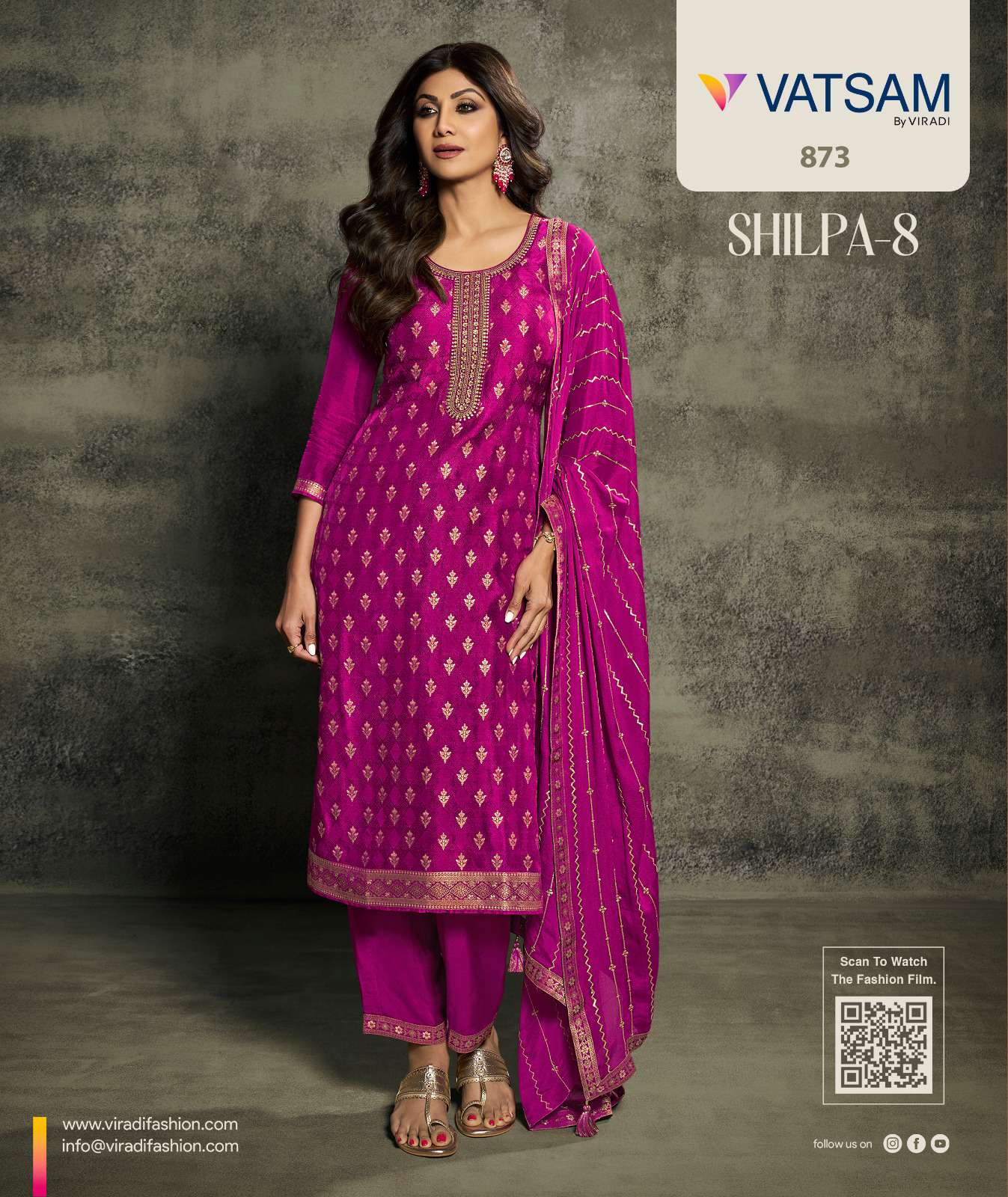 shilpa vol 8 designer pure viscose dola jacquard suit 