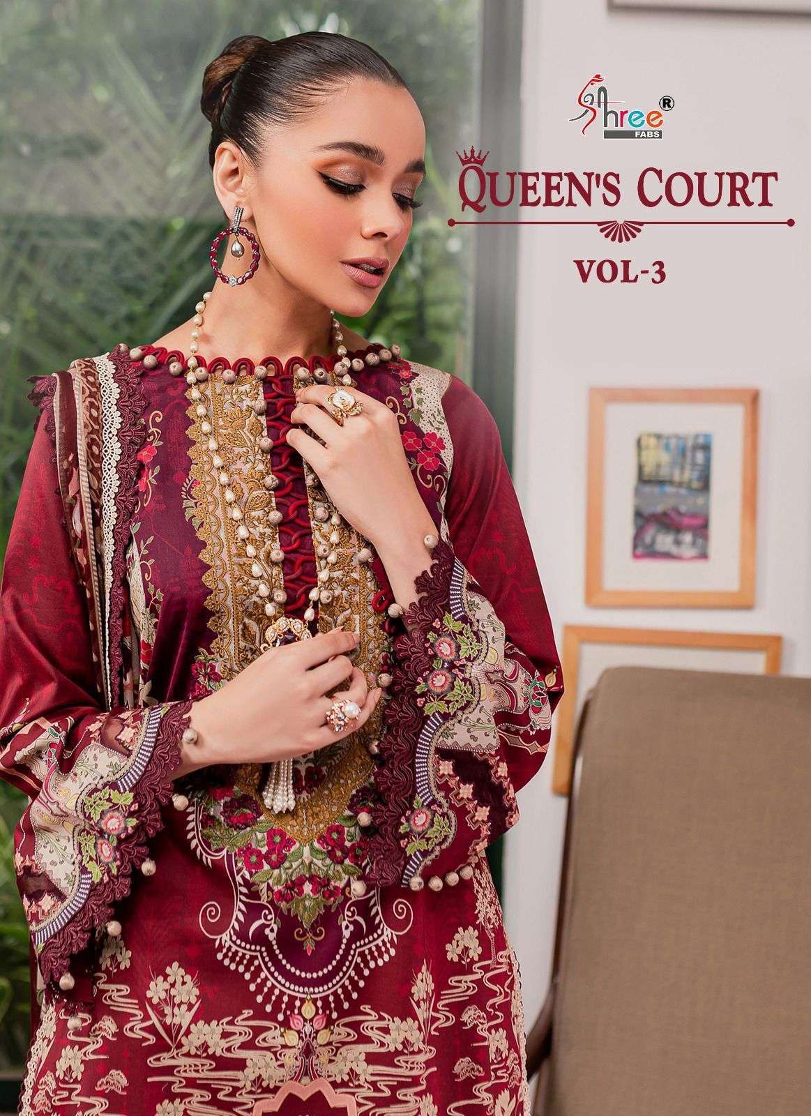 shree fabs queen court vol 3 series 3243-3248 pure cotton suit 