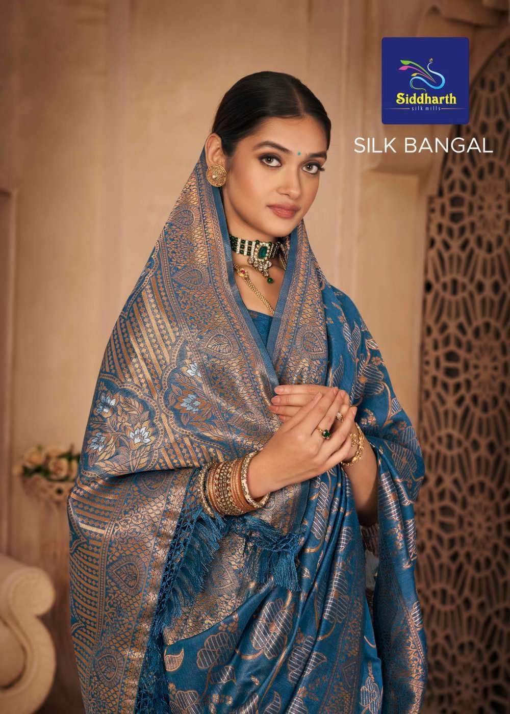 siddharth silk mills silk bangal series 10001-10006 silk base saree