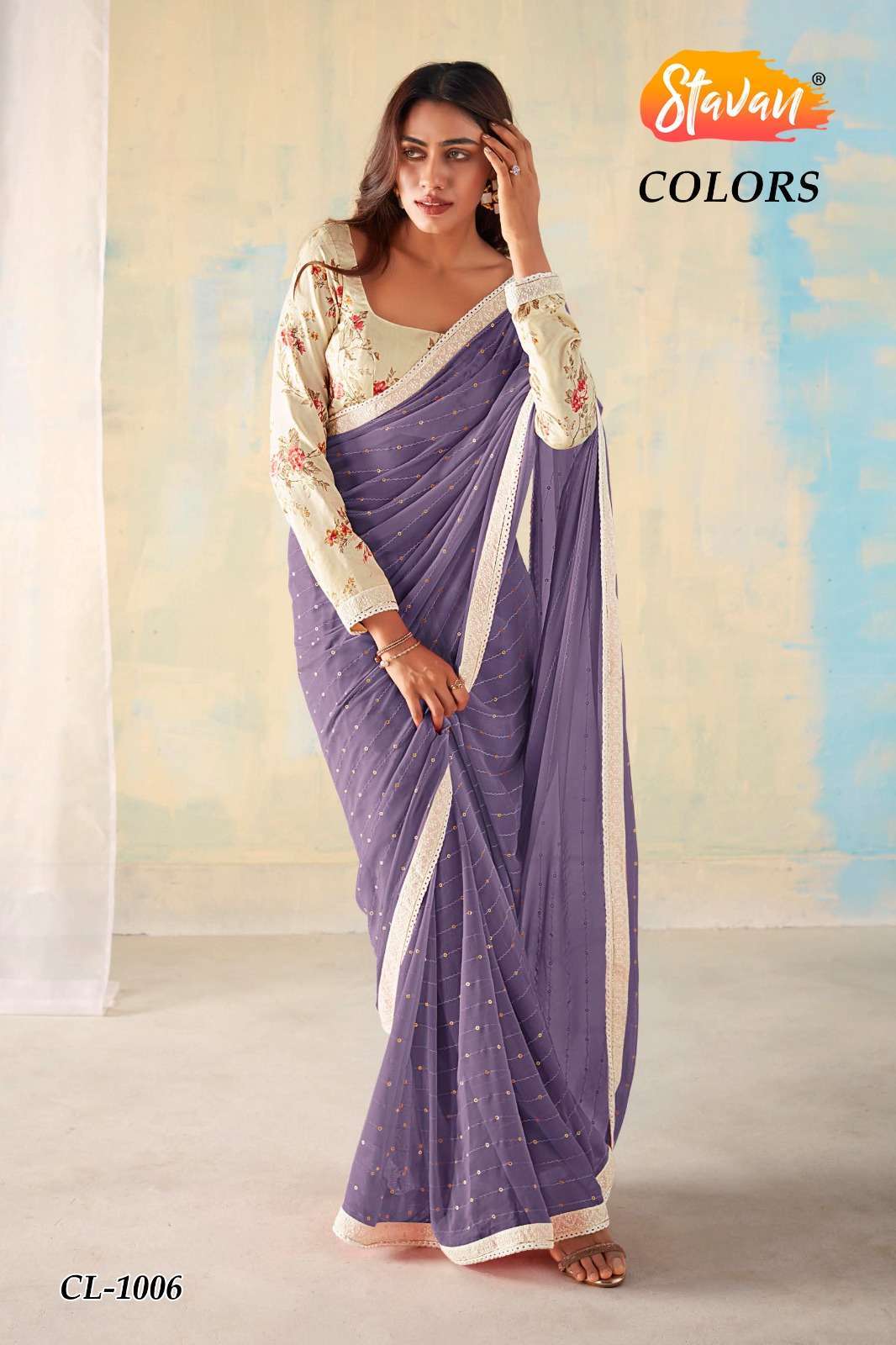 stavan saadi colours series 1001-1008 georgette weaving saree 