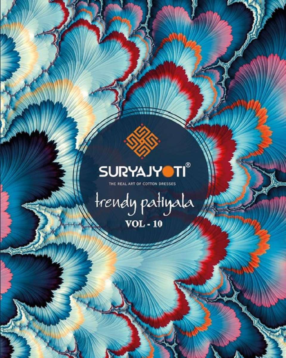 Suryajyoti Trendy Patiyala Vol-10 series 10001-10020 Pure Cotton suit