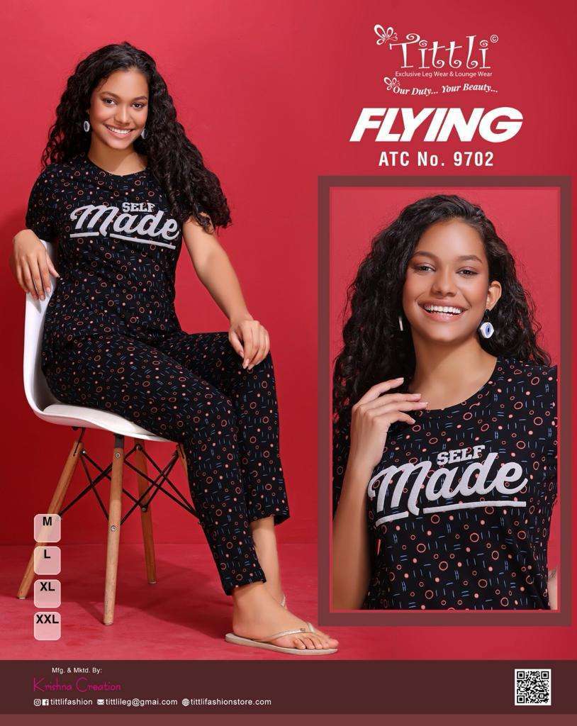 tittli flying series 9701-9702 cotton hosiery night suits