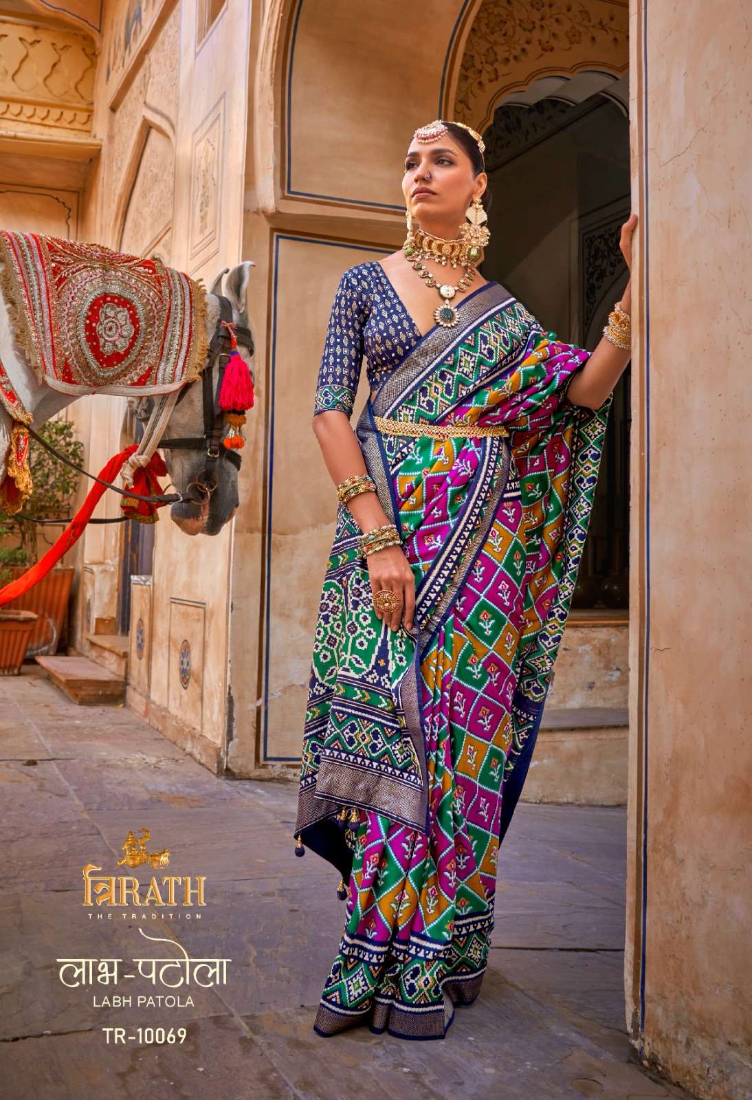 trirath labh patola designer Mercerized sigma silk saree